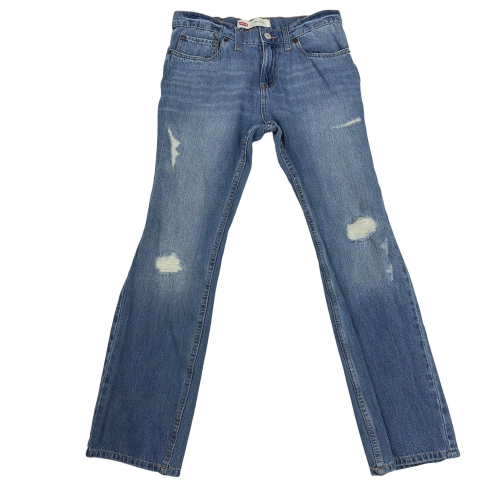 Levi‎ Strauss Boys 511 Slim Fit 18 Reg 29x29 Distressed Medium Wash Jeans